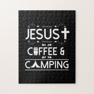 Jesus Coffee And Camping Jigsaw Puzzle