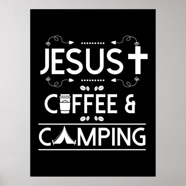 Jesus Coffee And Camping Poster (Front)