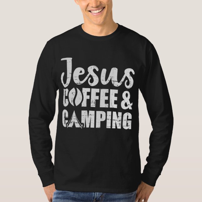 Jesus Coffee and Camping T-Shirt (Front)