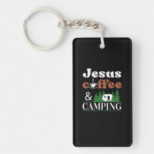 Jesus Coffee & Camping Rv Trailer Key Ring