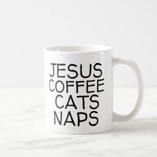 JESUS COFFEE CATS NAPS CAT COFFEE MUGS