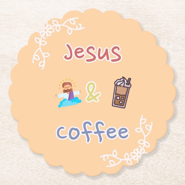 Jesus + Coffee Paper Coaster (Front)