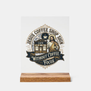 Jesus Coffee Shop Sign Without Coffee Focus Jesus