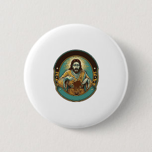 Jesus Coffee Stain Pants Before Meeting Office Wor 6 Cm Round Badge