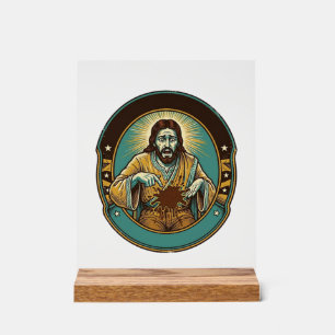 Jesus Coffee Stain Pants Before Meeting Office Wor Acrylic Sign
