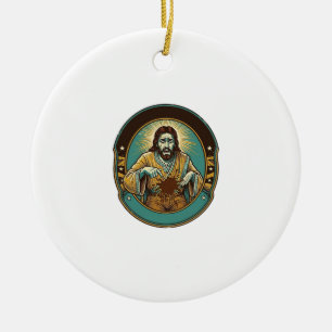 Jesus Coffee Stain Pants Before Meeting Office Wor Ceramic Tree Decoration