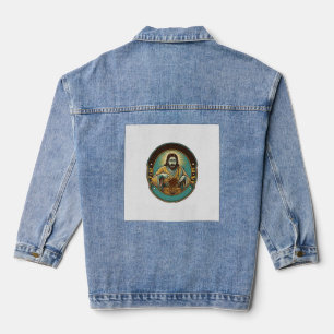 Jesus Coffee Stain Pants Before Meeting Office Wor Denim Jacket