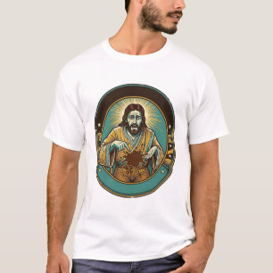 Jesus Coffee Stain Pants Before Meeting Office Wor T-Shirt