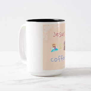 Jesus + Coffee Two-Tone Coffee Mug