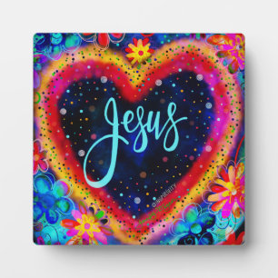 Jesus Colour Heart Inspirational Inspirivity Easel Plaque