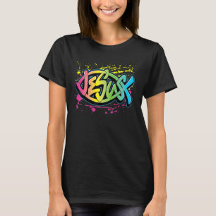 Jesus Colourful Fish Shape T-Shirt