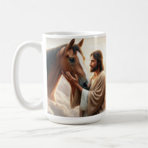 Jesus Comforting a Horse in Heaven Mug