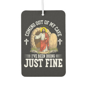 Jesus Coming Out Of My Cave Car Air Freshener
