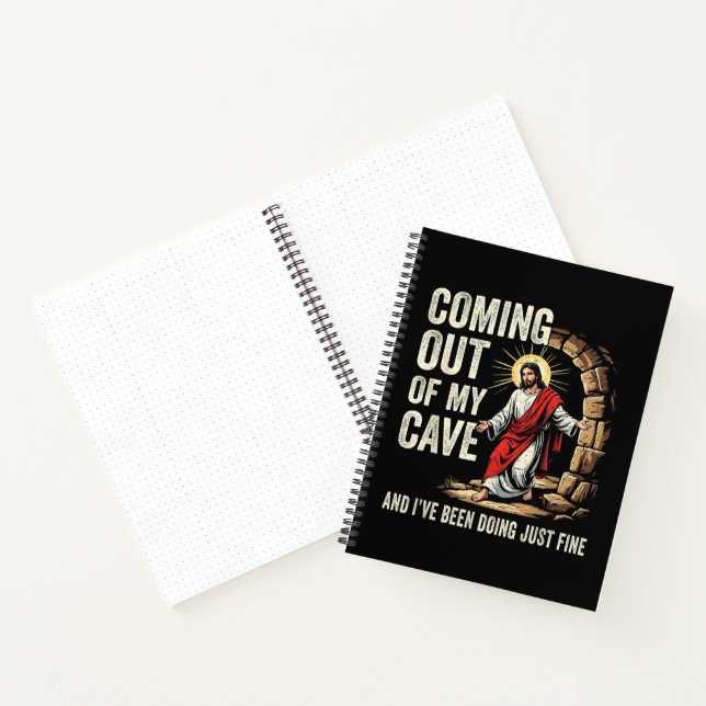 Jesus Coming Out Of My Cave Notebook (Inside)