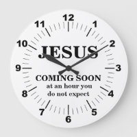 JESUS COMING SOON ROUND CLOCK