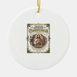 Jesus Communion Jesus Communion Christian Faith Vi Ceramic Tree Decoration