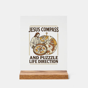 Jesus Compass And Puzzle Life Direction Jesus Comp Acrylic Sign
