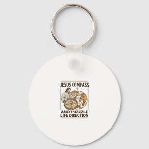 Jesus Compass And Puzzle Life Direction Jesus Comp Key Ring