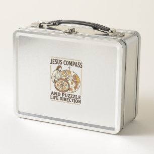 Jesus Compass And Puzzle Life Direction Jesus Comp Metal Lunch Box