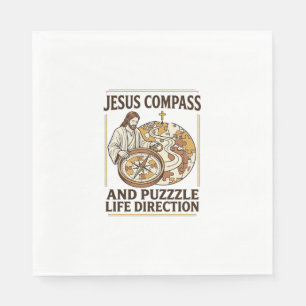 Jesus Compass And Puzzle Life Direction Jesus Comp Napkin