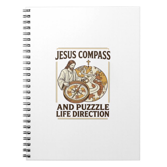 Jesus Compass And Puzzle Life Direction Jesus Comp Notebook (Front)