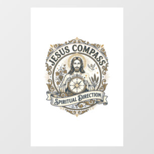 Jesus Compass Spiritual Direction Jesus Compass Sp Window Cling