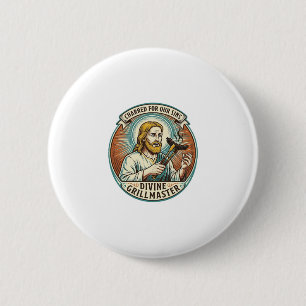 Jesus Completely Burnt Black Hot Dog BBQ Humor_1 6 Cm Round Badge