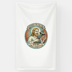 Jesus Completely Burnt Black Hot Dog BBQ Humor_1 Banner