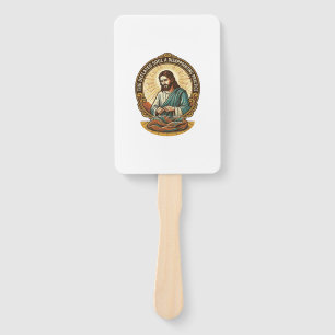 Jesus Completely Deflated Flat Yoga Ball Gym Humou Hand Fan