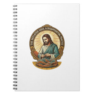 Jesus Completely Deflated Flat Yoga Ball Gym Humou Notebook