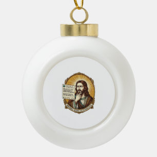 Jesus Confused Auto Translate Post Fail Social Hum Ceramic Ball Christmas Ornament