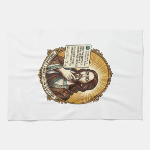 Jesus Confused Auto Translate Post Fail Social Hum Tea Towel