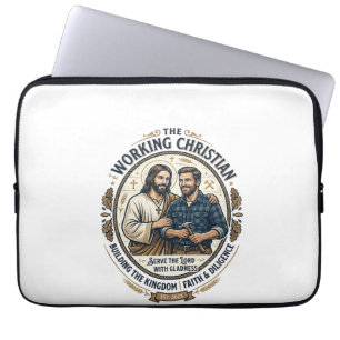 Jesus Construction Trades Shirt Christian Graphic_ Laptop Sleeve