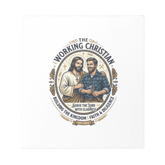 Jesus Construction Trades Shirt Christian Graphic_ Notepad (Front)