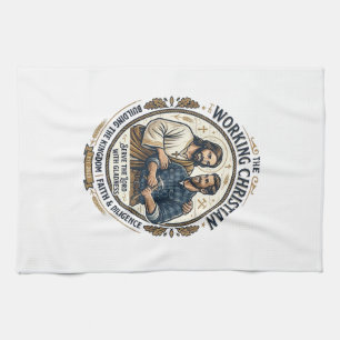 Jesus Construction Trades Shirt Christian Graphic_ Tea Towel