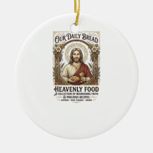 Jesus Cookbook Recipe Card Aesthetic Vintage Shirt Ceramic Tree Decoration