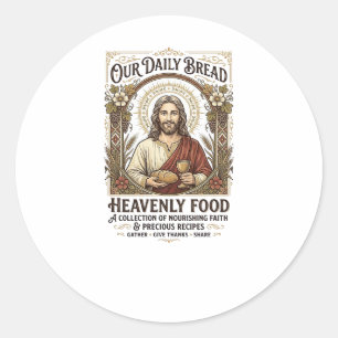 Jesus Cookbook Recipe Card Aesthetic Vintage Shirt Classic Round Sticker