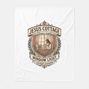 Jesus Cottage Window Light Jesus Cottage Window Li Fleece Blanket