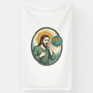 Jesus Coughing Mid Voice Note Audio Message Textin Banner