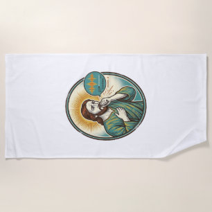 Jesus Coughing Mid Voice Note Audio Message Textin Beach Towel