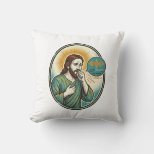 Jesus Coughing Mid Voice Note Audio Message Textin Cushion