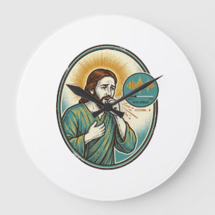 Jesus Coughing Mid Voice Note Audio Message Textin Large Clock