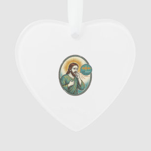 Jesus Coughing Mid Voice Note Audio Message Textin Ornament