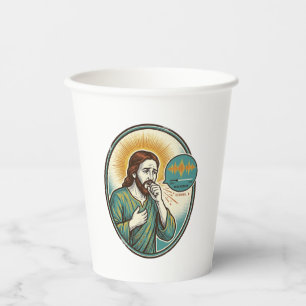 Jesus Coughing Mid Voice Note Audio Message Textin Paper Cups