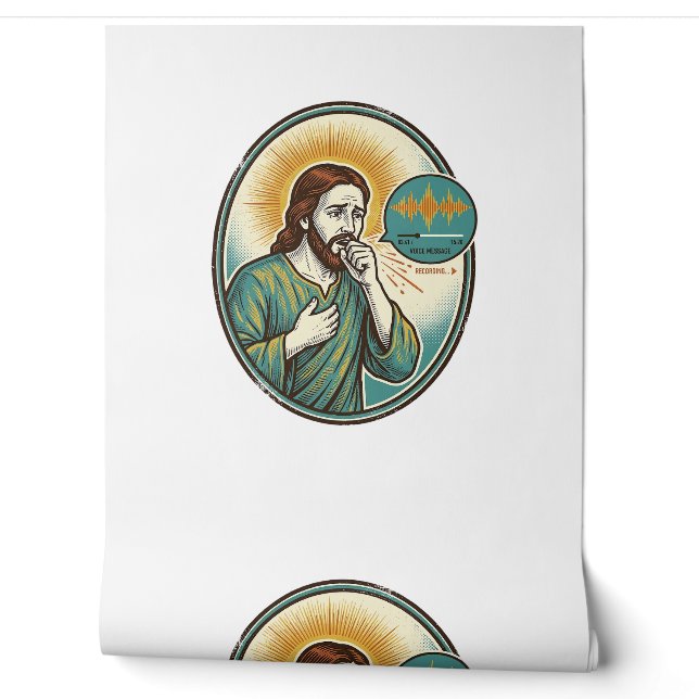 Jesus Coughing Mid Voice Note Audio Message Textin Wallpaper (Unrolling)