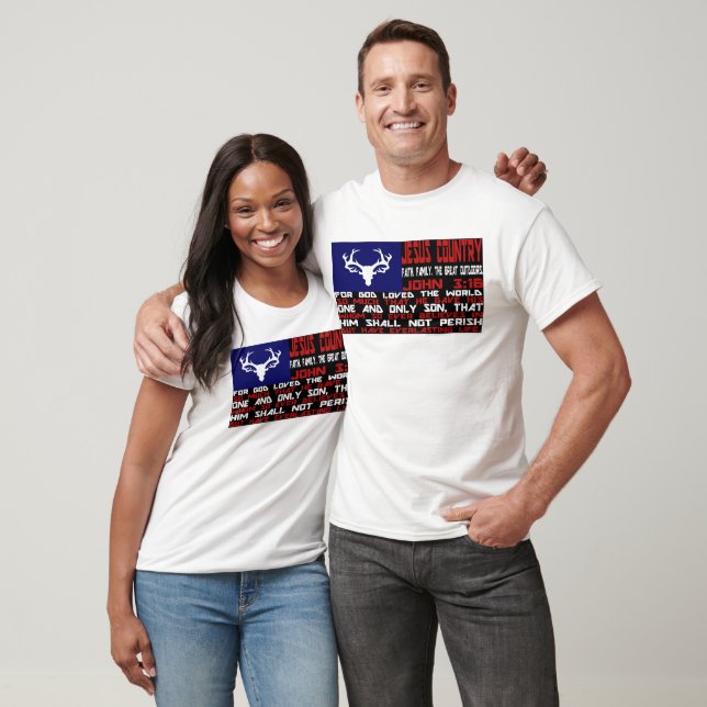 Jesus Country Red, White, Blue John 3:16 Flag T-Shirt (Unisex)
