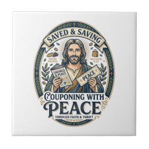 Jesus Coupon Thrift Frugal Shirt Faith Based Desig Tile