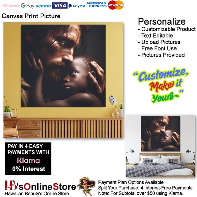 Jesus Cradling Child Biblical Christian 2 Picture Canvas Print (Jesus Cradling Child Biblical Christian Canvas Print Picture 2.)