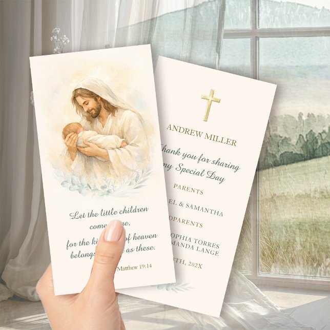 Jesus Cradling Newborn Baptism Keepsake Prayer  (Creator Uploaded)