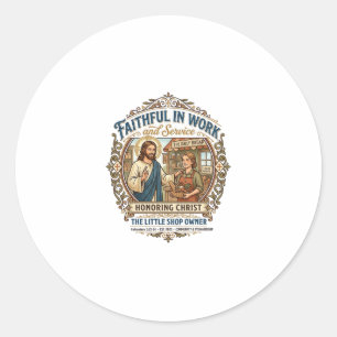Jesus Craft Seller Etsy Maker Shirt Faith Based De Classic Round Sticker